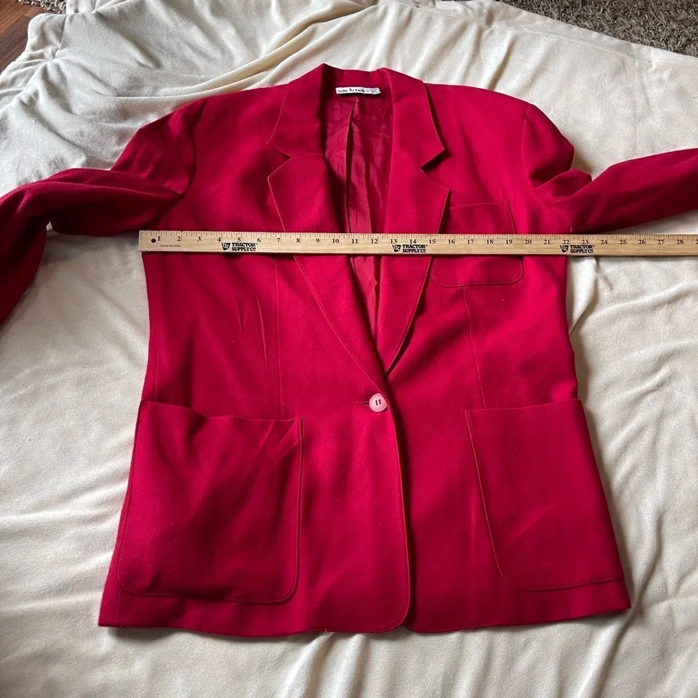 Vintage Anne Kein red wool cashmere blend pant suit - Picture 15 of 16
